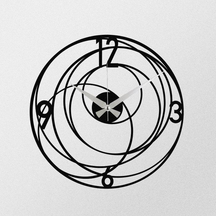 Wallity Enzoclock - S027 Reloj de pared de metal negro